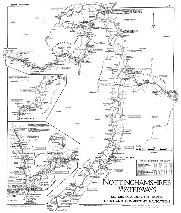 Lockmaster Map No.7 - Nottinghamshire's Waterways