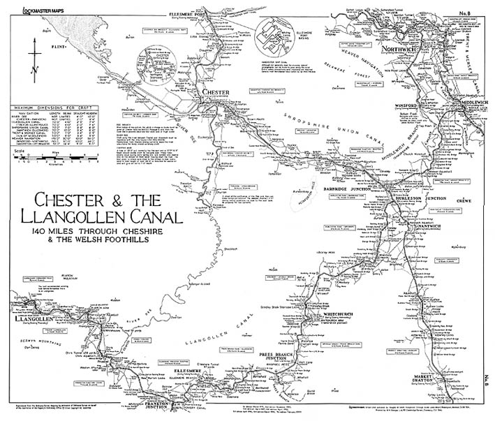 Lockmaster Map No.8 - Chester & the Llangollen Canal
