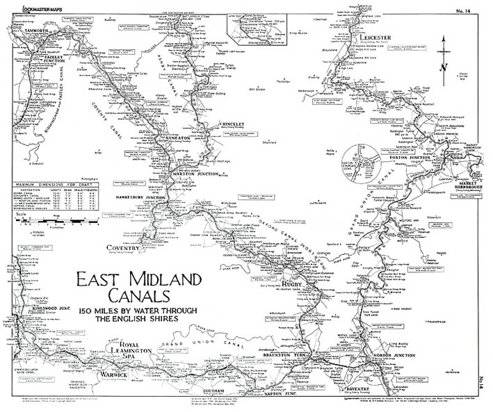 Lockmaster Map No.14 - East Midland Canals