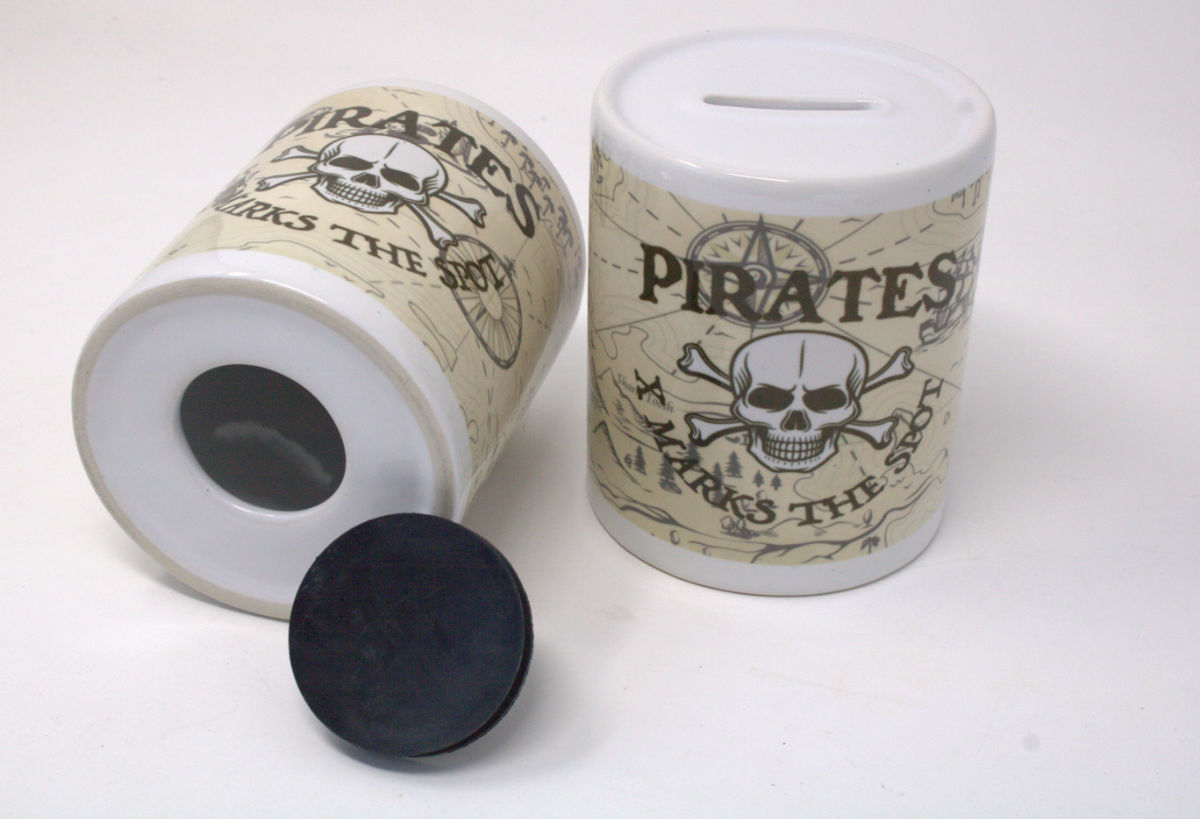 Pirate Moneybox - X marks the spot (brown)