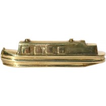 Brass Holiday Narrowboat Model - 10cm / 4 inches