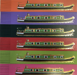 Leather Bookmark - Narrowboat Design