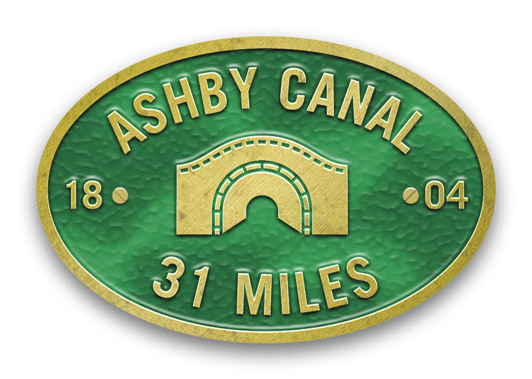 Ashby Canal - Metal Oval Bridge Plaque Magnet