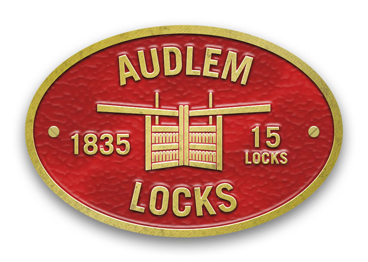 Audlem Locks - Metal Oval Bridge Plaque Magnet
