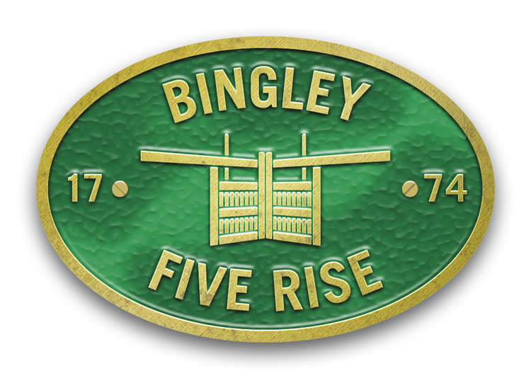Bingley Five Rise - Metal Oval Bridge Plaque Magnet