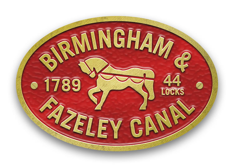 Birmingham & Fazeley Canal - Metal Oval Bridge Plaque Magnet