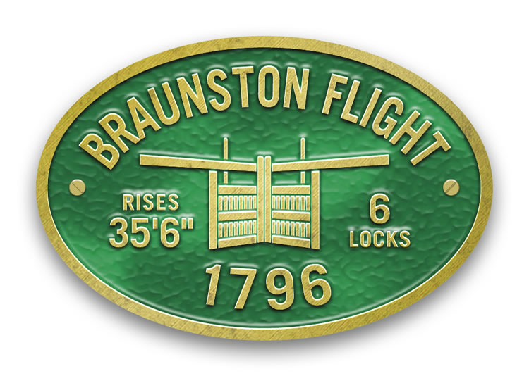 Braunston Flight - Metal Oval Bridge Plaque Magnet