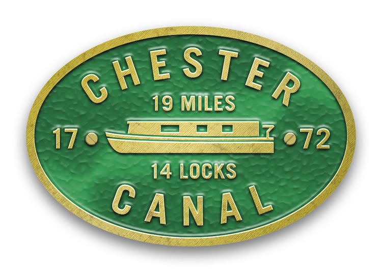 Chester Canal - Metal Oval Bridge Plaque Magnet