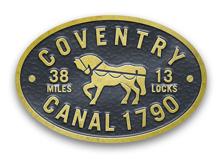 Coventry Canal - Metal Oval Bridge Plaque Magnet
