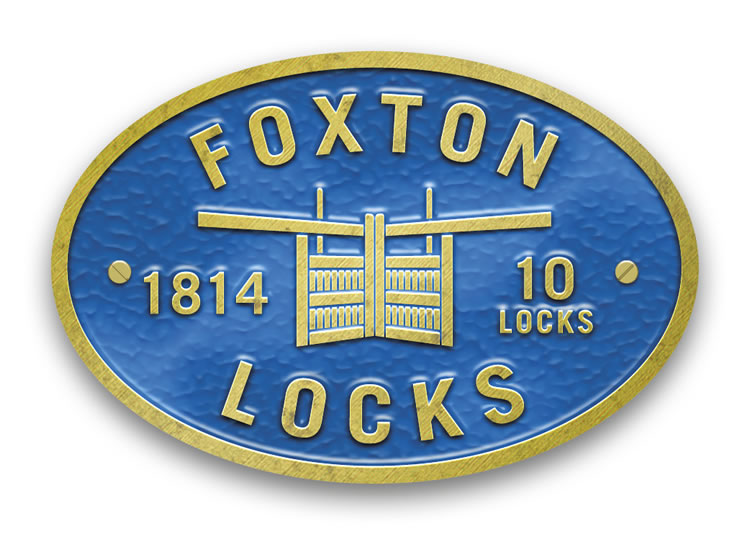 Foxton Locks - Metal Oval Bridge Plaque Magnet