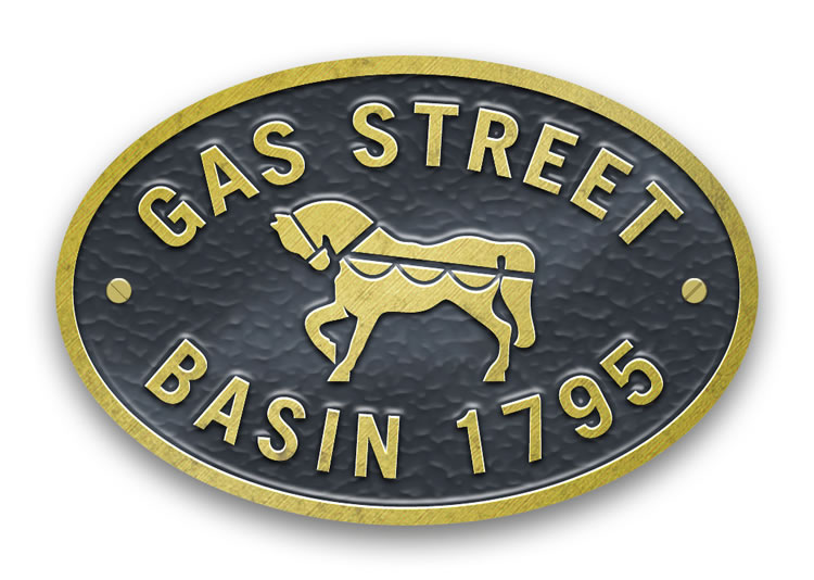 Gas Street Basin - Metal Oval Bridge Plaque Magnet