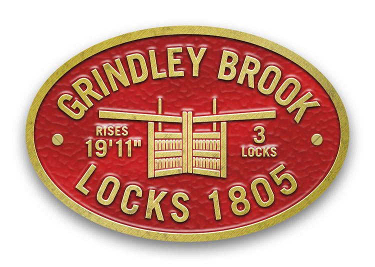 Grindley Brook Locks - Metal Oval Bridge Plaque Magnet