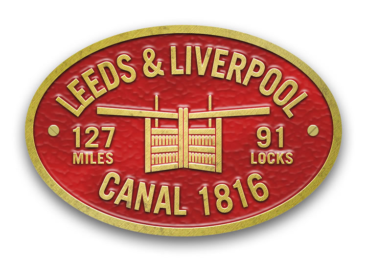 Leeds & Liverpool Canal - Metal Oval Bridge Plaque Magnet