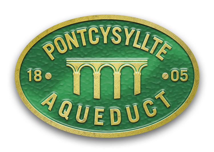 Pontcysyllte Aqeuduct - Metal Oval Bridge Plaque Magnet