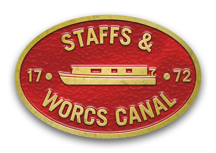 Staffs & Worcs Canal - Metal Oval Bridge Plaque Magnet
