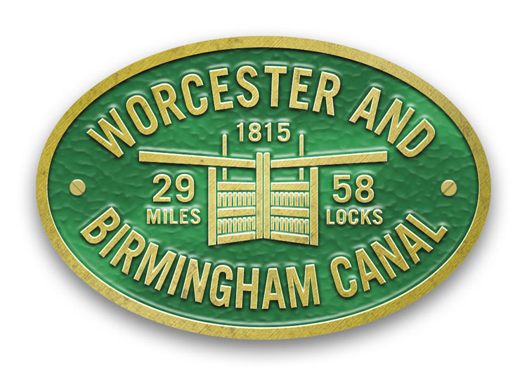 Worcester & Birmingham Canal - Metal Oval Bridge Plaque Magnet