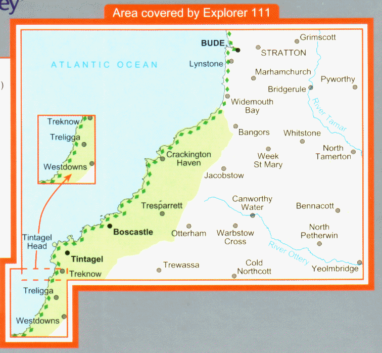 O.S.E. 111 - Bude, Boscastle & Tintagel