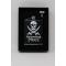 Narrowboat Pirate Hip Flask - White on Black - view 3