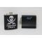 Narrowboat Pirate Hip Flask - White on Black - view 2