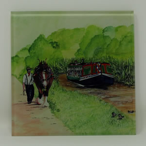 Tiverton Canal Glass Coaster from the Sue Podbery Collection