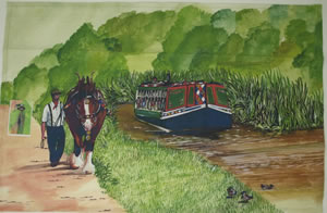 Tiverton Canal Tea Towel from the Sue Podbery Collection