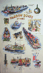 Tea Towel - Narrow Boats at Work