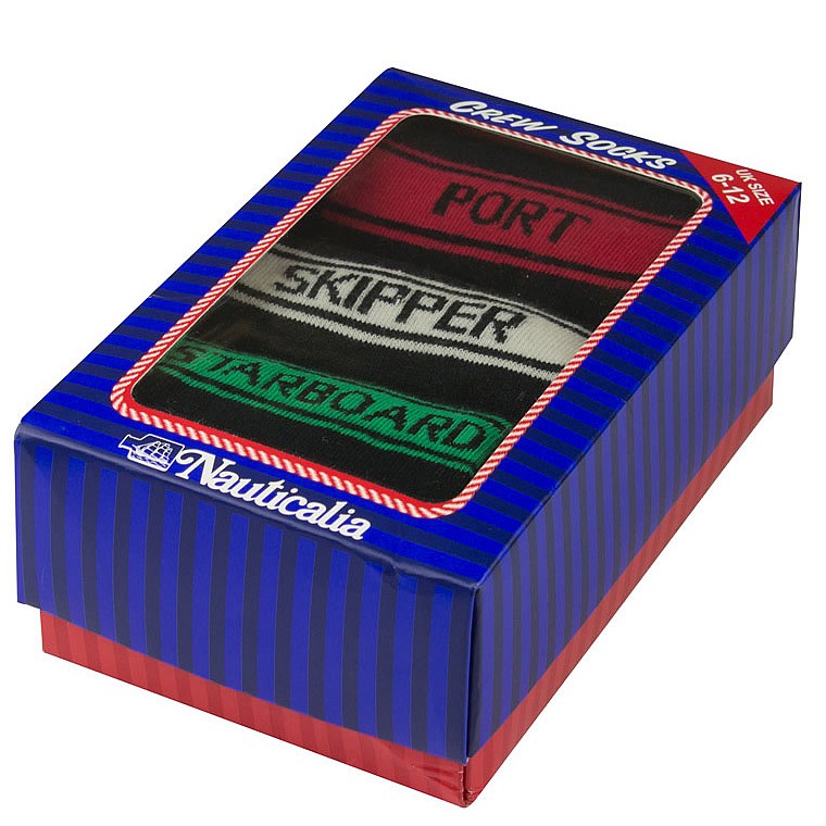 Socks in a Gift Box - Port, Starboard and Skipper