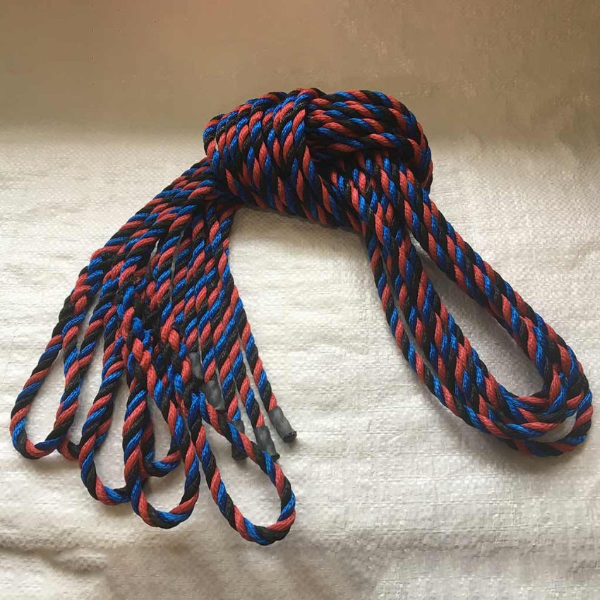 Lanyard / 8mm diameter / 180 cm length / Harlequin (Red, Black, Blue) 
