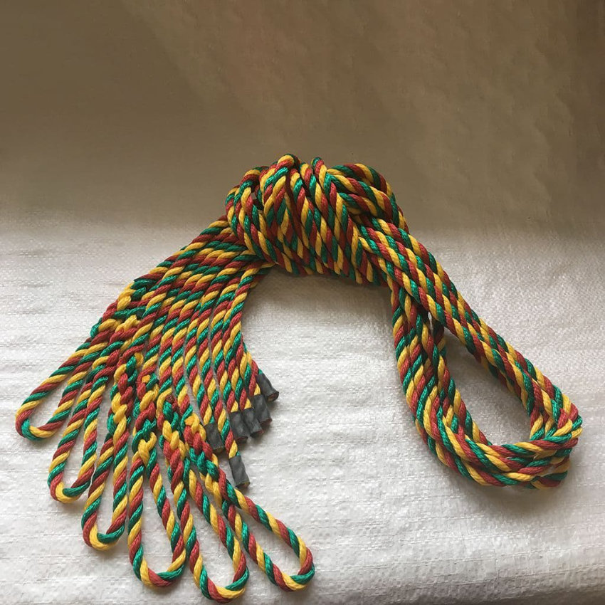 Lanyard / 8mm diameter / 180 cm length / Jester (Red, Yellow, Green) 