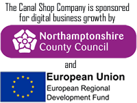 The Canal Shop Company is sponsored for digital growth by Northamptonshire County Council and the European Regional Development Fund