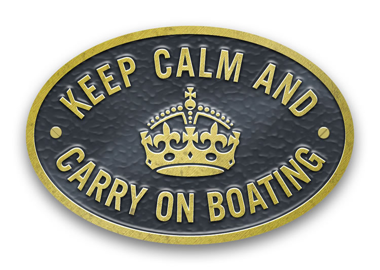 Keep Calm Carry On Boating - Metal Oval Bridge Plaque Magnet